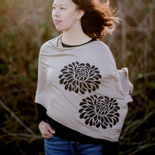 Load image into Gallery viewer, Chrysanthemum Poncho Taupe with Black