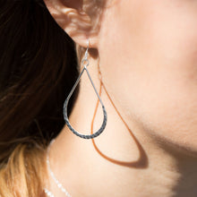 Load image into Gallery viewer, Hammered Pear Shaped French Wire Earrings
