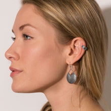 Load image into Gallery viewer, Oxidized Hammered Pear Shape Earrings