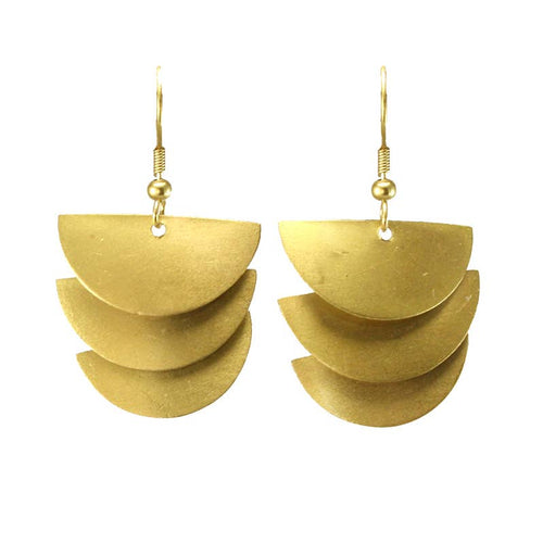 Cascading Moons Earrings -Gold