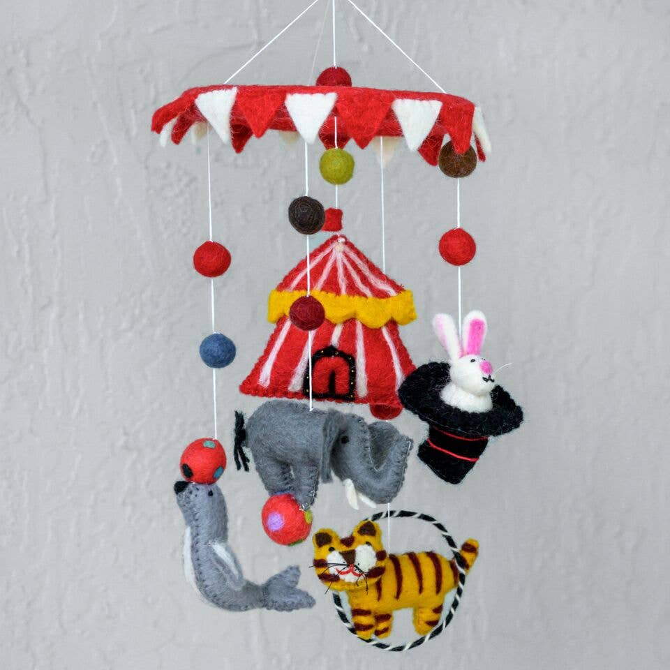 Hand Felted Mobile -Circus