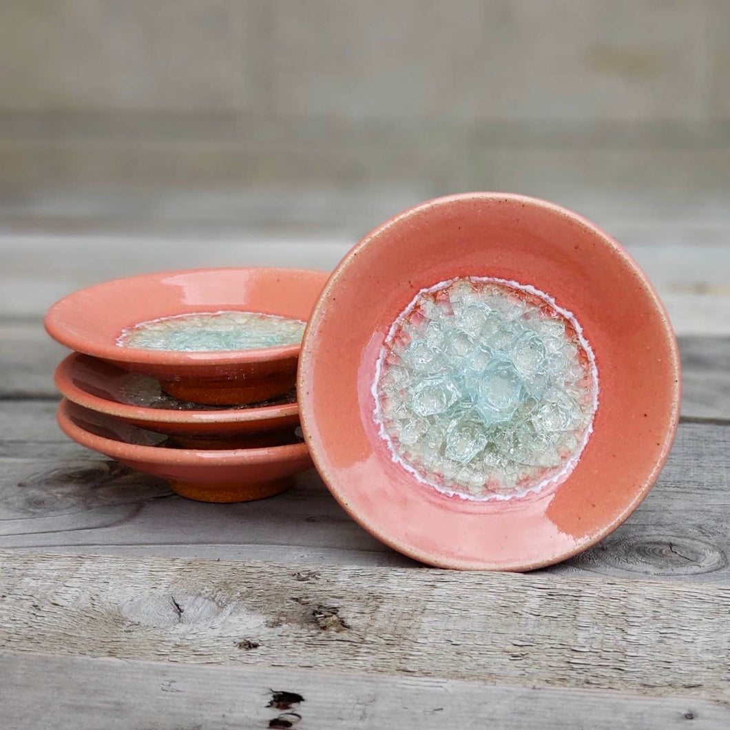 Geode Glass Bowl - Coral