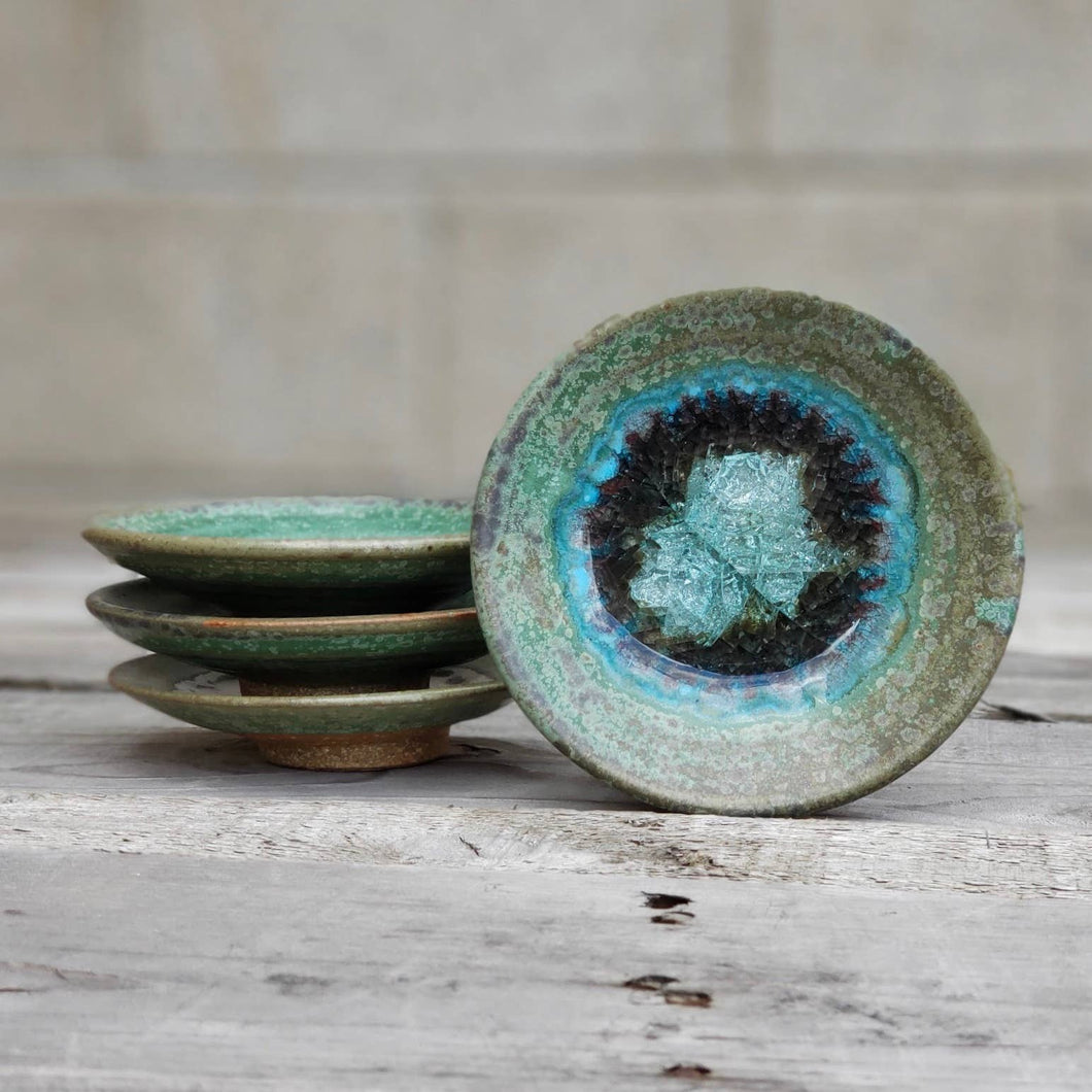 Geode Glass Bowl  - Green