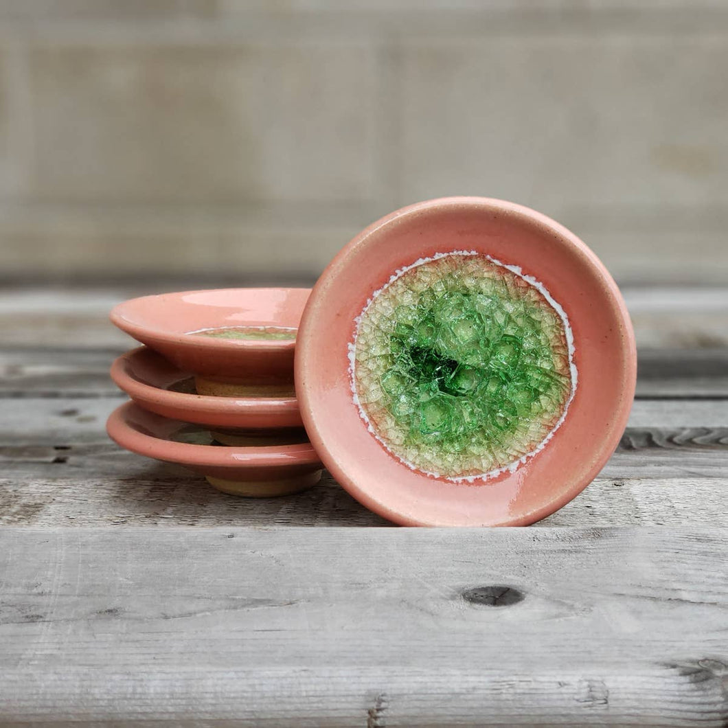 Geode Glass Bowl - Rose Garden