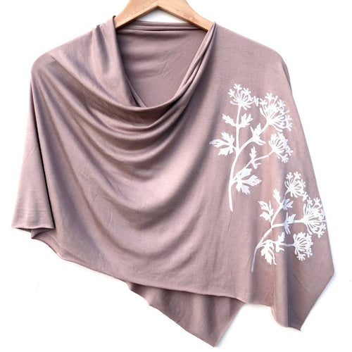 Parsley Poncho Taupe with White