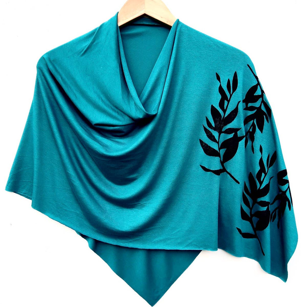 Laurel Poncho Teal with Black