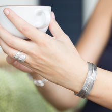 Load image into Gallery viewer, Oxidized Feather Cuff Bracelet