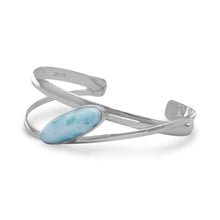 Load image into Gallery viewer, Large Oblong Larimar Cuff Bracelet