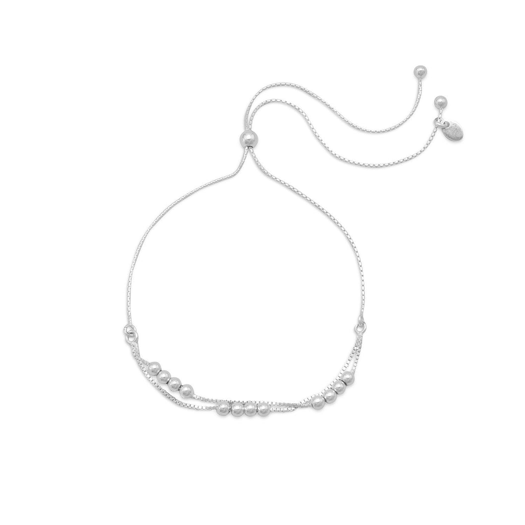 Double Strand Beaded Friendship Bolo Bracelet