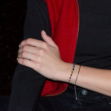 Load image into Gallery viewer, Rhodium Plated Flex Cuff with Multi Color CZ&#39;s