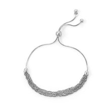 Load image into Gallery viewer, Rhodium Plated Six Strand Chain Bolo Bracelet
