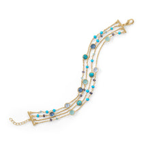 Load image into Gallery viewer, 14 Karat Gold Plated Multi Stone Bracelet