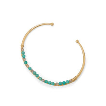 Load image into Gallery viewer, 14 Karat Gold Plated Amazonite and Labradorite Cuff