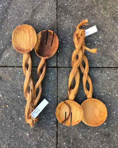 Olive Wood Salad Servers