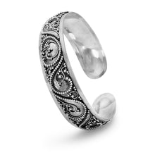 Load image into Gallery viewer, Oxidized Beaded Filigree Design Oval Cuff