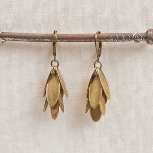 Oval Dangle Earrings -Bronze