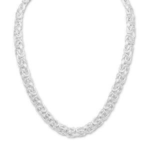 18"Sterling Silver Byzantine Necklace