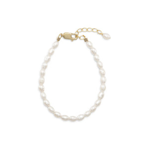 5"+1" 14/20 Gold Filled Cultured Freshwater Rice Pearl Bracelet
