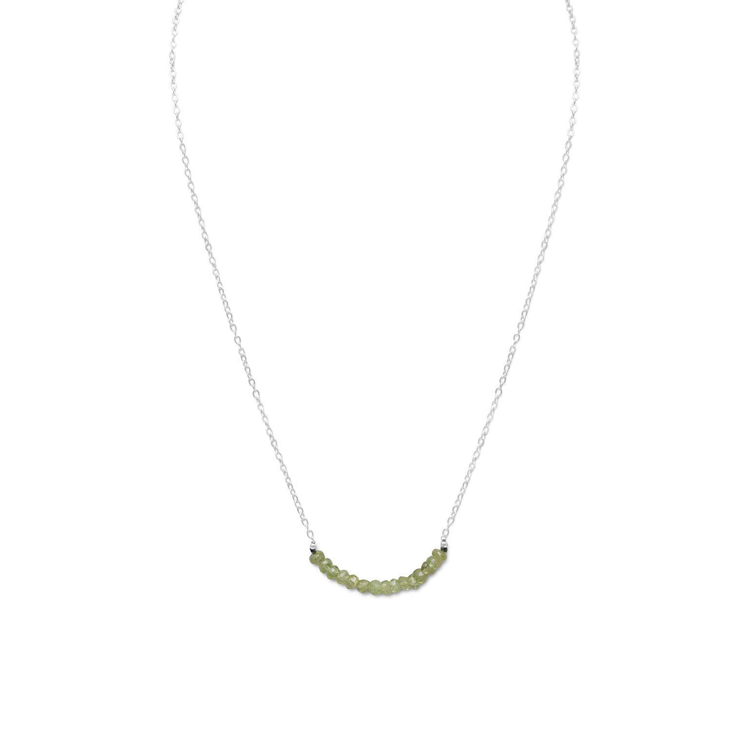 Faceted Peridot Bead Necklace - August Birthstone