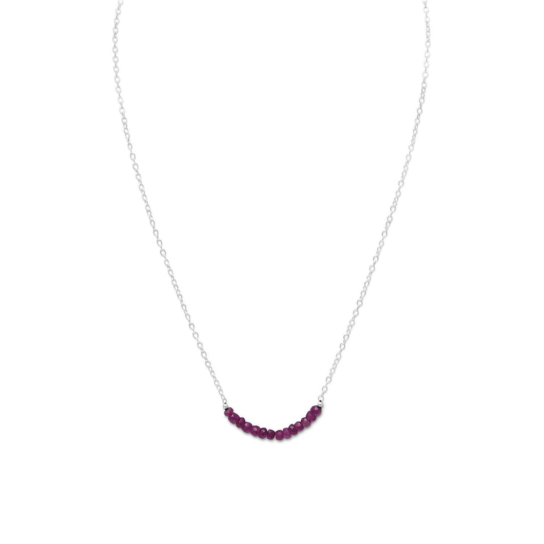 Faceted Corundum Bead Necklace - July Birthstone
