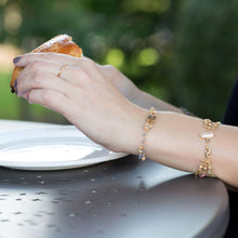 Load image into Gallery viewer, 14 Karat Gold Plated Double Strand Tanzanite and Citrine Bracelet