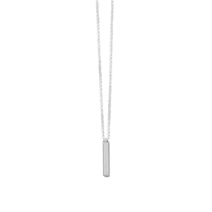 18" Sterling Silver Drop Bar Necklace