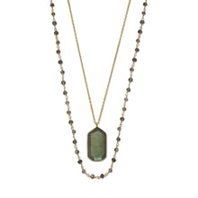 Load image into Gallery viewer, 14 Karat Gold Plated Double Strand Iolite and Labradorite Necklace