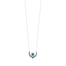 Load image into Gallery viewer, 18&quot; Oxidized Turquoise Crescent Necklace