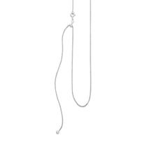 Load image into Gallery viewer, Rhodium Plated Adjustable Box Chain and Ball Necklace