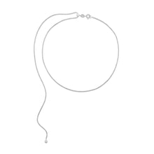 Load image into Gallery viewer, Rhodium Plated Adjustable Box Chain and Ball Necklace