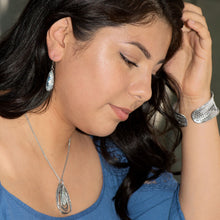 Load image into Gallery viewer, Ancient Roman Glass Two Part Pear Drop Pendant Necklace