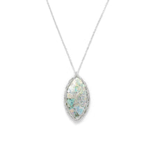 Load image into Gallery viewer, Ancient Roman Glass Marquise Necklace with Woven Wire Mesh