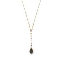 Load image into Gallery viewer, 14 Karat Gold Plated Labradorite Drop Necklace