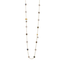 Load image into Gallery viewer, 14 Karat Gold Plated Labradorite and Clear Quartz Endless Necklace