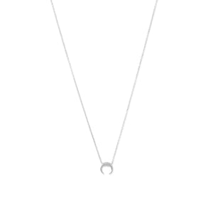 Silver Mini Crescent Necklace