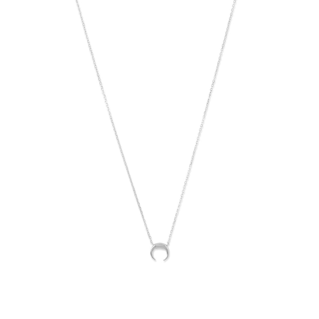 Silver Mini Crescent Necklace