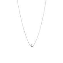 Load image into Gallery viewer, Rhodium Plated Crescent Moon CZ Necklace