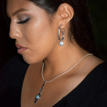 Load image into Gallery viewer, Oxidized Coil Design Ancient Roman Glass Earrings