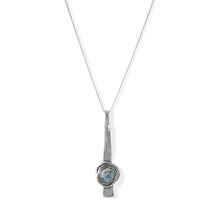 Load image into Gallery viewer, Long Textured Bar Ancient Roman Glass Necklace