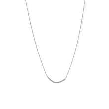Load image into Gallery viewer, Rhodium Plated 2mm Bead Bar Necklace