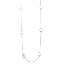 Load image into Gallery viewer, 32&quot; Rhodium Plated Double Link Circle Necklace
