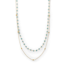 Load image into Gallery viewer, Two Strand 14 Karat Gold Plated Apatite Necklace