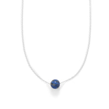 Load image into Gallery viewer, 16&quot; + 2&quot; Floating Lapis Bead Necklace