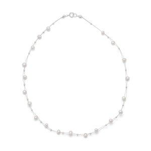 16" Double Strand Cultured Freshwater Pearl Necklace
