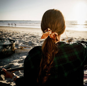 Velvet Scrunchie With a Bow - Purple