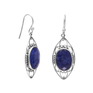 Polished Corundum French Wire Earrings