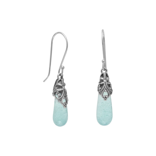 Roman Glass Teardrop Earrings