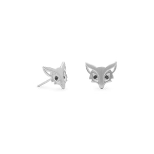 Cute Satin Finish Fox Stud Earrings