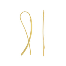 Load image into Gallery viewer, 14 Karat Gold Plated Flat Long Wire Earrings