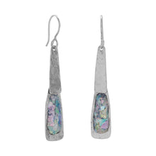 Load image into Gallery viewer, Oxidized Textured Ancient Roman Glass Earrings